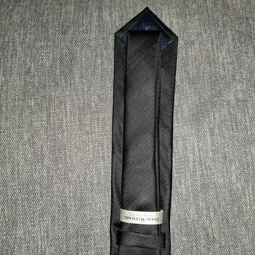 Isaac Mizrahi New York Men's Black Tie & Pocket Square Size OS